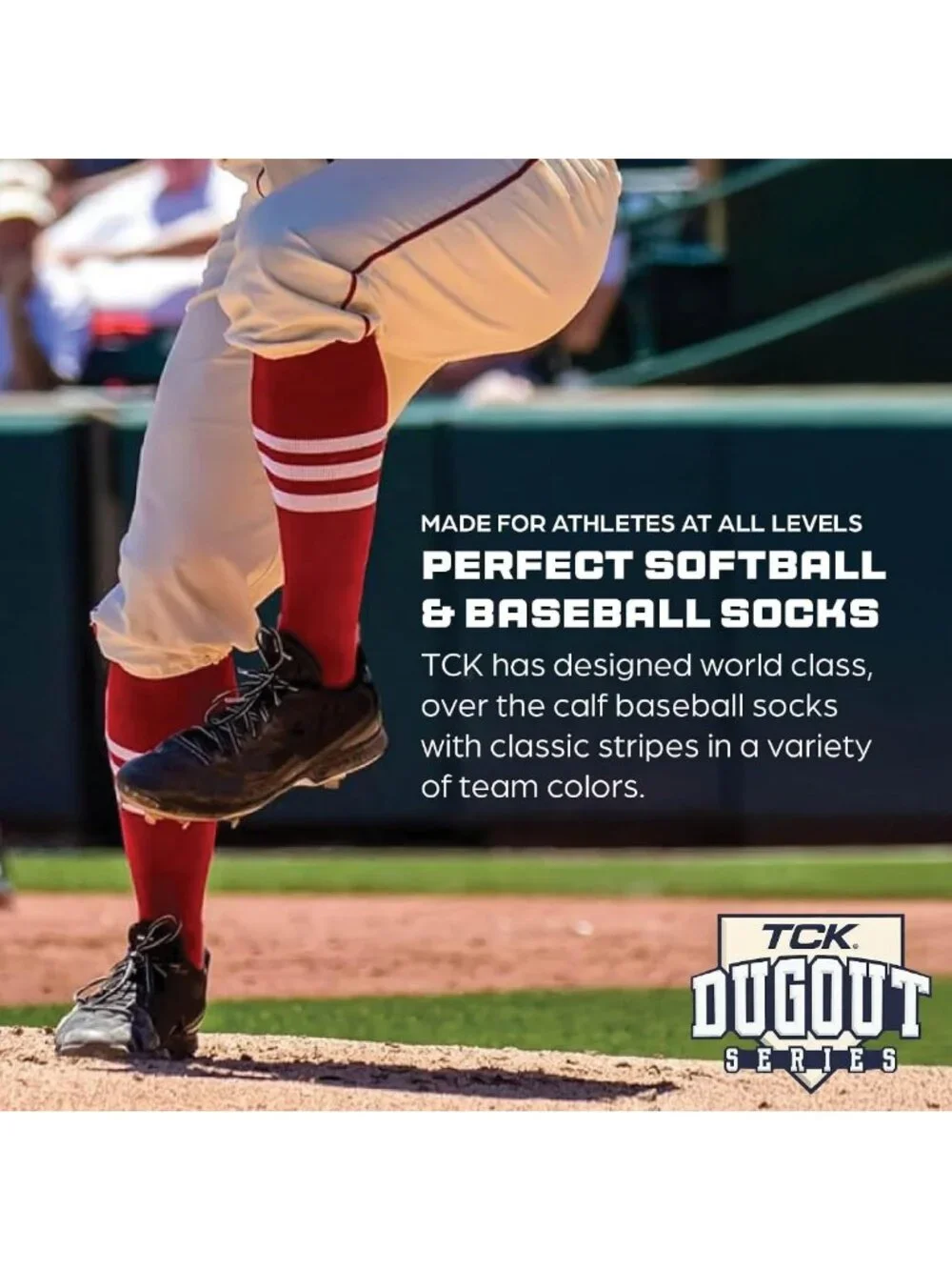 Striped Over the Calf Baseball & Softball Socks | USA Made | Youth & Adult Sizes